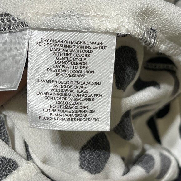 Kasper Blouse Top Black White Dot Size L Large Front Tie Knot - Picture 5 of 6